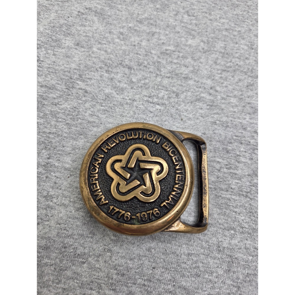 Vintage Solid Brass 1776-1976 Bicentennial Belt Buckle USA